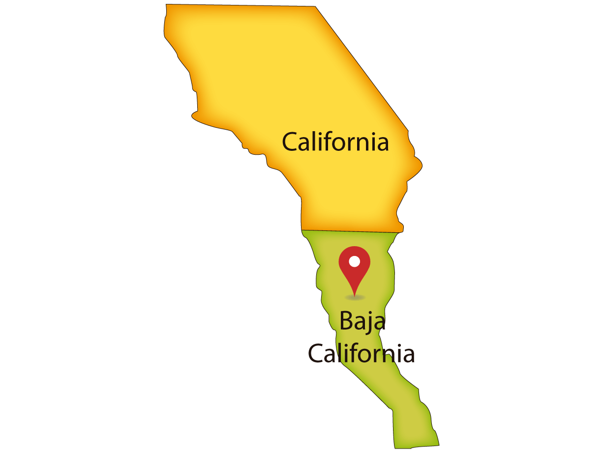 Mapa del Cruce Fronterizo Baja California